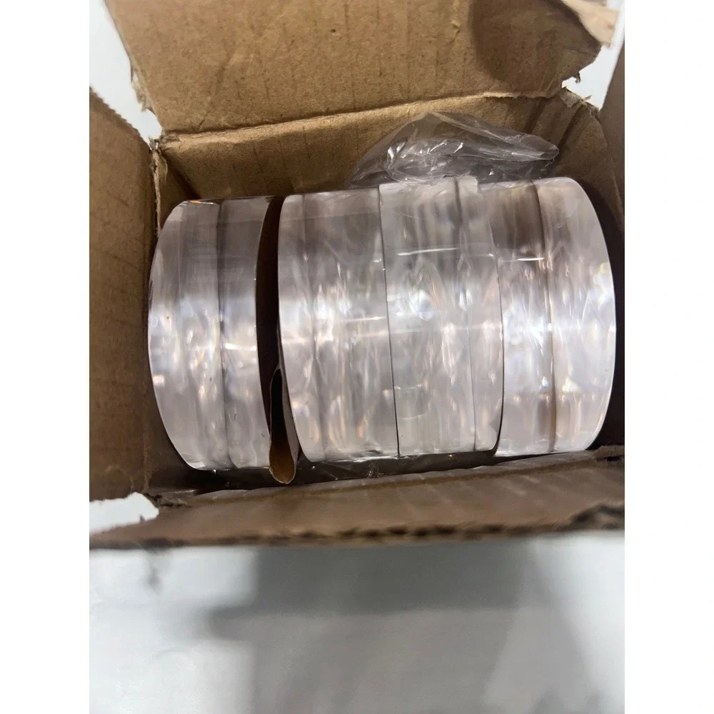Samyucho Clear Acrylic Napkin Rings‎ Set of 4 Modern Minimalist Table Decor NEW